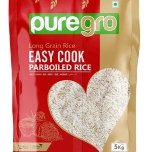 Puregro Easy Cook Parboiled Long Grain Rice 5kg | Non-Sticky |
