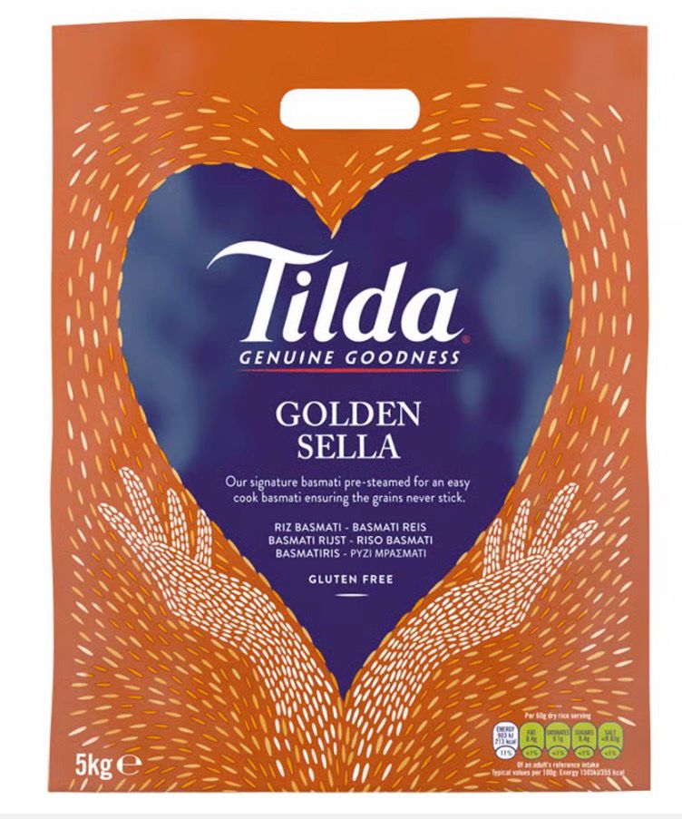 Tilda Golden Sella Basmati Rice 10kg | Parboiled | Non-Stick | Gluten Free