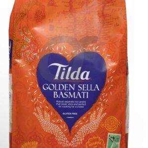Tilda Golden Sella Basmati Rice 5kg | Pre-Steamed | Non-Stick | Gluten Free